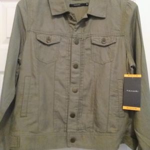 NWT TAHARI JACKET M Olive Green Soft Lyocell Nice